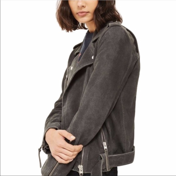 Topshop Grey Moto Jacket - Picture 5 of 6